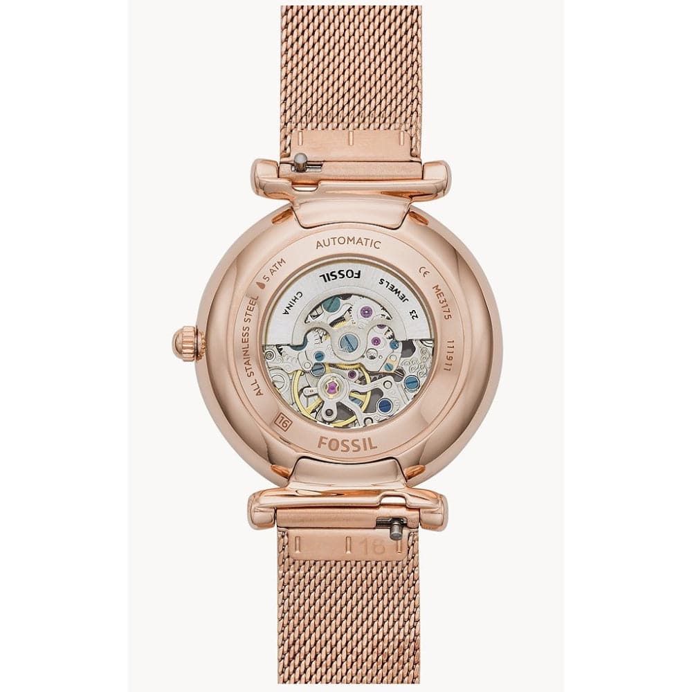 FOSSIL CARLIE AUTOMATIC ME3175 WOMEN'S WATCH - H2 Hub Watches