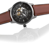 FOSSIL ME3181 TOWNSMAN AUTOMATIC AMBER LEATHER MEN'S WATCH