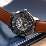 FOSSIL ME3181 TOWNSMAN AUTOMATIC AMBER LEATHER MEN'S WATCH