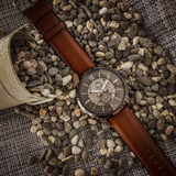 FOSSIL ME3181 TOWNSMAN AUTOMATIC AMBER LEATHER MEN'S WATCH