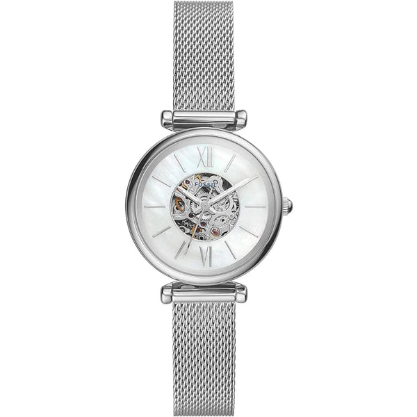 FOSSIL CARLIE MINI AUTOMATIC STAINLESS STEEL MESH WOMEN'S WATCH