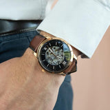 FOSSIL NEUTRA ME3195 BROWN LEATHER MEN'S WATCH