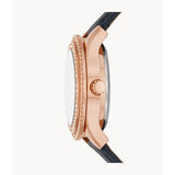 FOSSIL ME3212 STELLA AUTOMATIC NAVY ECO LEATHER WATCH