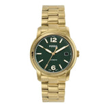 Fossil Green Dial And Gold Stainless Steel Strap Women Watch ME3235