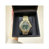 Fossil Green Dial And Gold Stainless Steel Strap Women Watch ME3235