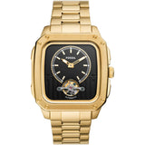 Fossil Inscription Black Dial Gold Stainless Steel Strap Men Watch ME3239