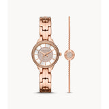 MICHAEL KORS MK1039 ALLIE THREE-HAND ROSE GOLD-TONE STAINLESS STEEL WATCH AND BRACELET SET
