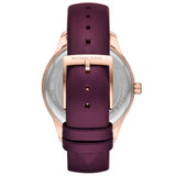 MICHAEL KORS MK2926 ROSE GOLD ROUND LAYTON CRYSTAL BURGUNDY DIAL LEATHER WOMEN'S WATCH