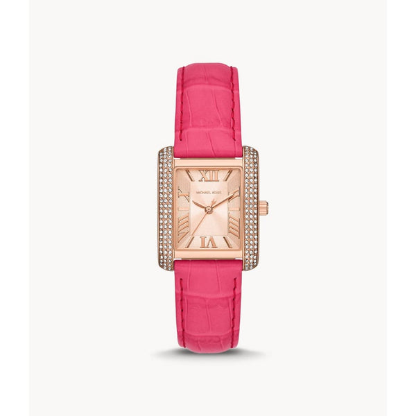 Michael Kors Emery Rose Gold Dial Pink Leather Strap Women Watch MK2984