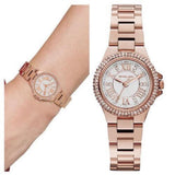 Michael Kors White Dial And Rose Gold Stainless Steel Strap Women Watch MK3253