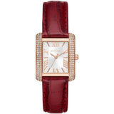 Michael Kors Emery White Dial And Red Leather Strap Women Watch MK4689