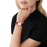 Michael Kors Emery White Dial And Red Leather Strap Women Watch MK4689