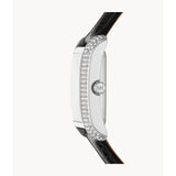 Michael Kors Emery Rose Gold Dial Black Leather Strap Women Watch MK4696