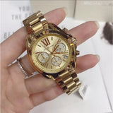 Michael Kors Chronograph Gold Dial And Stainless Steel Strap Women Watch MK5798I