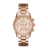 Michael Kors Ritz Chronograph Rose Gold Stainless Steel Women Watch MK6357I
