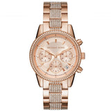 Michael Kors Chronograph Rose Gold Stainless Steel Strap Women Watch MK6485