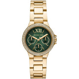 Michael Kors Camille Green Dial And Gold Stainless Steel Women Watch MK6981