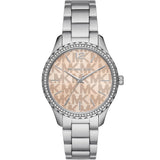 Michael Kors Rose Gold Dial And Silver Tone Stainless Steel Women Watch MK7298