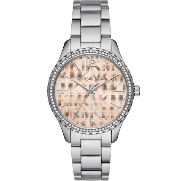 Michael Kors Rose Gold Dial And Silver Tone Stainless Steel Women Watch MK7298