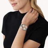 Michael Kors Rose Gold Dial And Silver Tone Stainless Steel Women Watch MK7298
