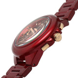Michael Kors Camille Red Dial And Stainless Steel Strap Women Watch MK7304