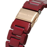 Michael Kors Camille Red Dial And Stainless Steel Strap Women Watch MK7304