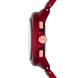 Michael Kors Camille Red Dial And Stainless Steel Strap Women Watch MK7304