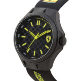 FERRARI SCUDERIA QUARTZ 0830286 PIT CREW BLACK AND YELLOW SILICON MEN'S WATCH