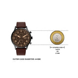 FOSSIL FS5833 RETRO PILOT CHRONOGRAPH DARK BROWN LEATHER WATCH