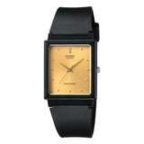 CASIO ANALOG MQ-38-9ADF GOLD DIAL BLACK RESIN STRAP UNISEX WATCH