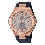 CASIO BABY-G MSG-S200G-1ADR SOLAR ROSE GOLD STAINLESS STEEL BLACK RESIN WOMEN'S WATCH - H2 Hub Watches