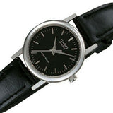 CASIO GENERAL MTP-1095E-1ADF QUARTZ SILVER STAINLESS STEEL BLACK LEATHER STRAP MEN'S WATCH - H2 Hub Watches