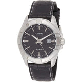 CASIO GENERAL MTP-1308L-1AVDF-P BLACK LEATHER MEN WATCH