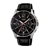 Casio General Black Dial And Black Leather Strap Men Watch MTP-1374L-1AVDF-P