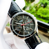 Casio General Black Dial And Black Leather Strap Men Watch MTP-1374L-1AVDF-P