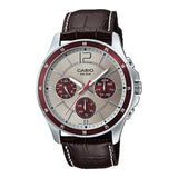 CASIO ENTICER MTP-1374L-7A1VDF-P BROWN LEATHER MEN WATCH