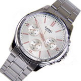 Casio General Silver Dial With Silver Stainless Steel Strap Unisex Watch MTP-1375D-7A2VDF-P