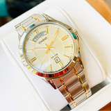 Casio General Gold Dial And Two-Tone Stainless Steel Strap Men Watch MTP-1381G-9AVDF-P
