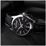 Casio General Black Dial And Black Leather Strap Men Watch MTP-1381L-1AVDF-P