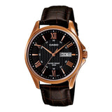 Casio General Black Dial With Brown Leather Strap Men Watch MTP-1384L-1AVDF-P