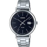 Casio General Black Dial And Silver Stainless Steel Strap Men Watch MTP-E175D-1EVDF-P