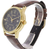 CASIO GENERAL MTP-V002GL-1BUDF-P QUARTZ GOLD STAINLESS STEEL BROWN LEATHER STRAP MEN'S WATCH