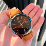 Casio General Brown Leather Strap Men Watch MTP-V002L-5B3UDF-P