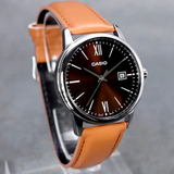 Casio General Brown Leather Strap Men Watch MTP-V002L-5B3UDF-P
