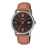 Casio General Brown Leather Strap Men Watch MTP-V002L-5B3UDF-P