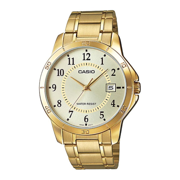 CASIO ENTICER MTP-V004G-9BUDF GOLD STAINLESS STEEL MEN WATCH