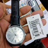 Casio General Silver Dial With Black Leather Strap Unisex Watch MTP-V005L-7BUDF-P