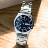 Casio General Black Dial And Silver Stainless Steel Strap Men Watch MTP-V006D-1B2UDF-P