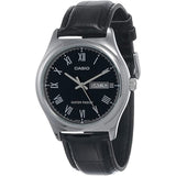 CASIO GENERAL MTP-V006L-1BUDF-P BLACK LEATHER MEN WATCH