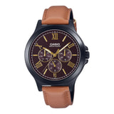 CASIO GEN STOCK MTP-V300BL-5AUDF-P BROWN LEATHER MEN WATCH
